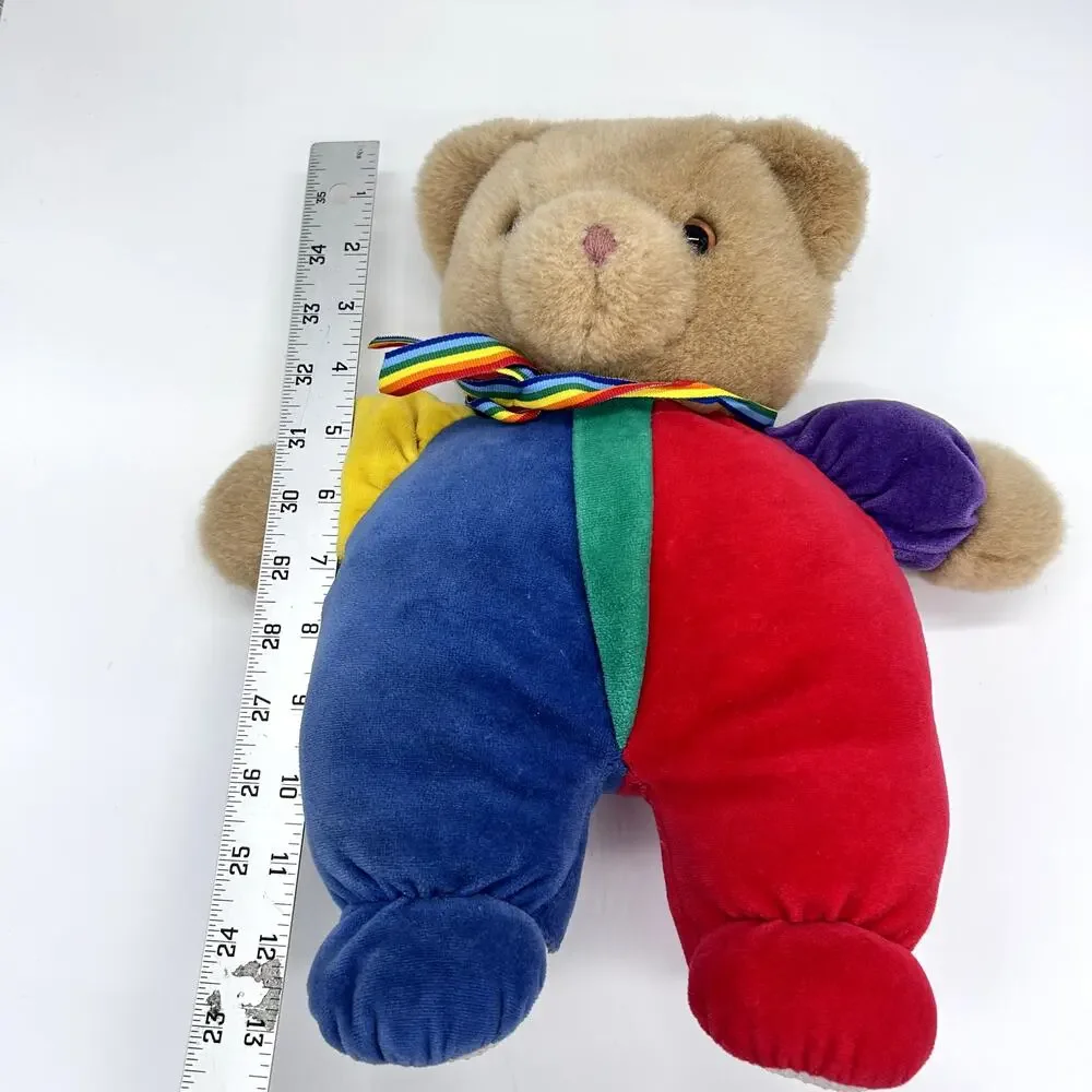 Vintage Eden Primary Colors Bear Stuffed Animal 80's Plush Rainbow Teddy 13